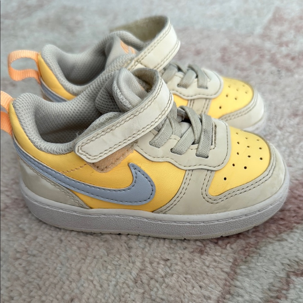 Nike Yellow and Gray Velcro Sneakers